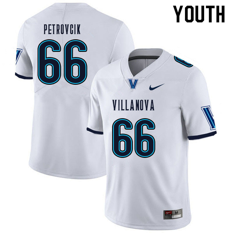 Youth #66 James Petrovcik Villanova Wildcats College Football Jerseys Sale-White - Click Image to Close